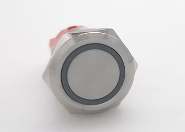 16 مم 10A مفاتيح زر الضغط عالية الحالية 1NO Ring LED رمز النحاس المطلي بالكروم