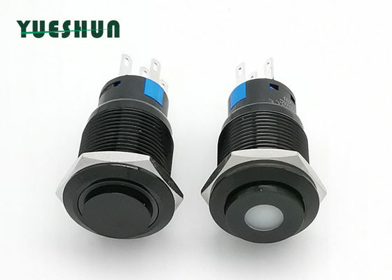 جودة  19mm Aluminum Push Button Switch High Round Head Blue White LED Lighted مصنع