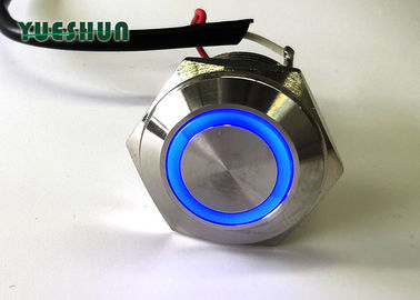 Stainless Steel Push Button Switch LED Illuminated , 1NO LED Metal Push Button Switch